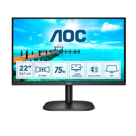 Monitor AOC B2 22B2H/EU LED display 54,6 cm (21.5") 1920 x 1080 Pixeles Full HD Negro