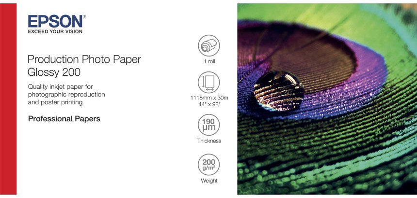 Epson Production Photo Paper Glossy 200 44" x 30m