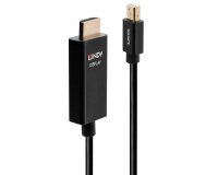 Lindy 40920 adaptador de cable de vídeo 0,5 m Mini DisplayPort HDMI Negro