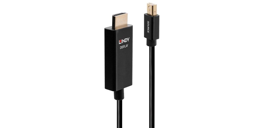 Lindy 40922 adaptador de cable de vídeo 2 m Mini DisplayPort HDMI tipo A (Estándar) Negro