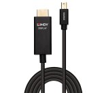 Lindy 40922 adaptador de cable de vídeo 2 m Mini DisplayPort HDMI tipo A (Estándar) Negro