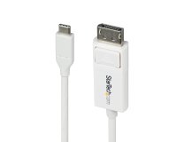 StarTech.com Cable USB C a DisplayPort 1.2 4K 60Hz de 2m - Adaptador de Vídeo Bidireccional DP a USB Tipo C - HDR - Compatible con Thunderbolt - Blanco