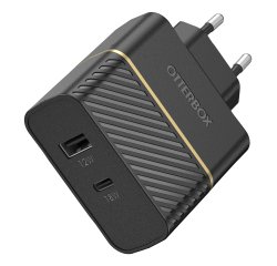 OtterBox EU Wall Charger 30W - USB-C 18W + USB-A 12W USB-PD, noir