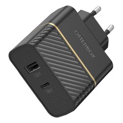 OtterBox EU Wall Charger 30W - USB-C 18W + USB-A 12W USB-PD, noir