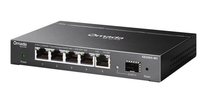 TP-Link Omada ES206X-M2 commutateur réseau Géré L2 2.5G Ethernet (100/1000/2500) Montage sur le bureau ou sur le mur Noir