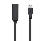 AISENS Cable USB 3.0 Prolongador con amplificador y alim., Tipo A/M-A/H, Negro, 10m