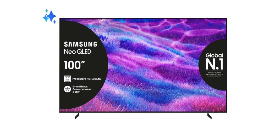 Samsung QE100QN80FUXZT TV 2.54 m (100") 4K Ultra HD Smart TV Wi-Fi Silver