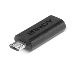Lindy 41903 adattatore per inversione del genere dei cavi USB Type C USB Type Micro-B Nero