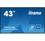 iiyama PROLITE LE4341S-B2 Écran plat de signalisation numérique 108 cm (42.5") LCD 350 cd/m² Full HD Noir 18/7