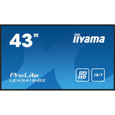 iiyama PROLITE LE4341S-B2 Écran plat de signalisation numérique 108 cm (42.5") LCD 350 cd/m² Full HD Noir 18/7