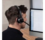 Lindy L118 Casque Sans fil Arceau Bureau/Centre d'appels USB Type-C Bluetooth Socle de chargement Noir