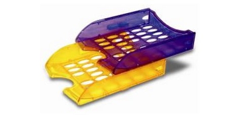 Vaschetta portacorrispondenza forata E040 - 26 x 34,5 x 6,5 cm - blu trasparente - Fellowes