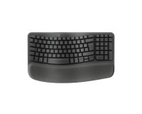 Clavier Logitech Wave Keys clavier ergonomique sans fil, repose-poignets rembourre, frappe naturelle et confortable, Easy-Switch, Bluetooth, recepteur Logi Bolt, multi-SE, Windows/Mac