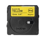 Brother Btag-631 - Ruban adhésif noir sur jaune, 12 mm de large, non laminé