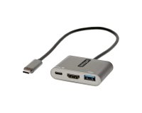 StarTech.com Adaptateur multiport USB C, USB-C vers vidéo HDMI 4K, 100W PD Pass-Through, Hub USB 3.0 5Gbps (1xType-C/1xA), Mini Dock USB-C, Dock de voyage USB-C, Station d'accueil portable pour Ordinateur Portable
