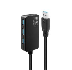 Lindy 43159 hub di interfaccia USB 3.2 Gen 1 (3.1 Gen 1) Type-A 5000 Mbit/s Nero
