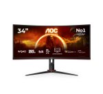 AOC G2 CU34G2XP écran plat de PC 86,4 cm (34") 3440 x 1440 pixels UltraWide Quad HD LED Noir, Rouge