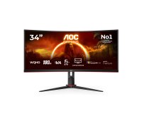 AOC G2 CU34G2XP écran plat de PC 86,4 cm (34") 3440 x 1440 pixels UltraWide Quad HD LED Noir, Rouge