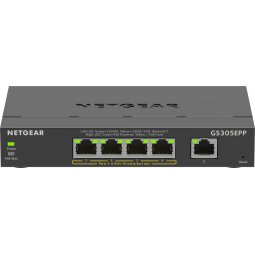 NETGEAR 5-Port Gigabit Ethernet High-Power PoE+ Plus Switch (GS305EPP) Géré L2/L3 Gigabit Ethernet (10/100/1000) Connexion Ethernet, supportant l'alimentation via ce port (PoE) Noir