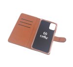 Celly Wally custodia per cellulare 13,7 cm (5.4") Custodia a libro Nero, Marrone