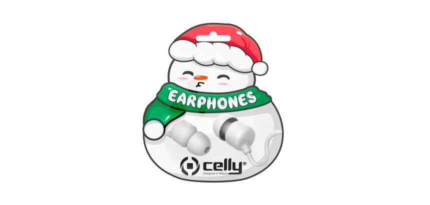Celly XMASEARSNOWWH cuffia e auricolare Cablato In-ear Musica e Chiamate Bianco