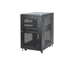 StarTech.com Armadio Rack 19" 18U su Ruote a 4 Montanti, Server Rack 19 Pollici Mobile con Ripiano 1U e pannelli laterali con serratura. Rack Dati Ventialta con Profondità di montaggio regolabile