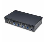 StarTech.com Switch KVM DisplayPort 4 Ports, Moniteur Unique 4K 60Hz, 6 Ports USB, Commutation par Touche de Raccourci et Bouton-Poussoir, DisplayPort 1.2, Commutateur KVM, Indépendant de l'OS, Conforme TAA