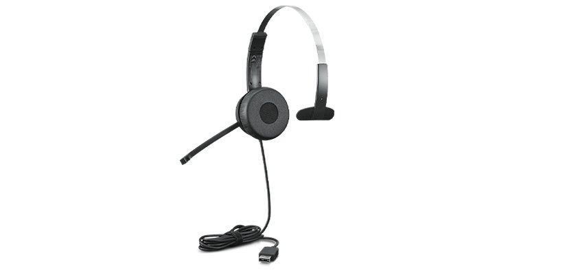 Lenovo 100 Mono Auricolare Cablato A Padiglione Ufficio USB tipo A Nero