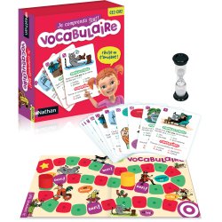 Francais nathan je comprends tout vocabulaire du ce2 au    cm2 80 cartes 1 plateau 2     pions 2 a 4 joueurs