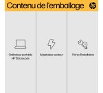 HP 15-fc0151nf AMD Ryzen™ 5 7520U Ordinateur portable 39,6 cm (15.6") Full HD 16 Go LPDDR5-SDRAM 512 Go SSD Wi-Fi 6 (802.11ax) Windows 11 Home Argent