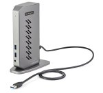 StarTech.com Dock USB-C USB-A - Station d'Accueil USB 3.0 Hybride Universelle pour PC Portable USB-C ou USB-A - Double Écran 4K 60Hz HDMI/DisplayPort - 6x USB-A, GbE - USB 3.1 Gen 1 - Windows/Mac