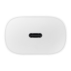 Chargeur secteur rapide pour téléphone mobile Samsung 25W port USB-C - Blanc