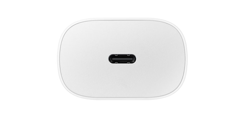 Chargeur secteur rapide pour téléphone mobile Samsung 25W port USB-C - Blanc