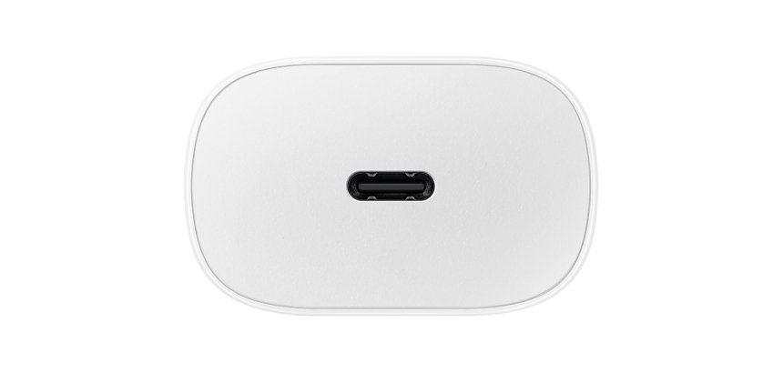 Chargeur secteur rapide pour téléphone mobile Samsung 25W port USB-C - Blanc