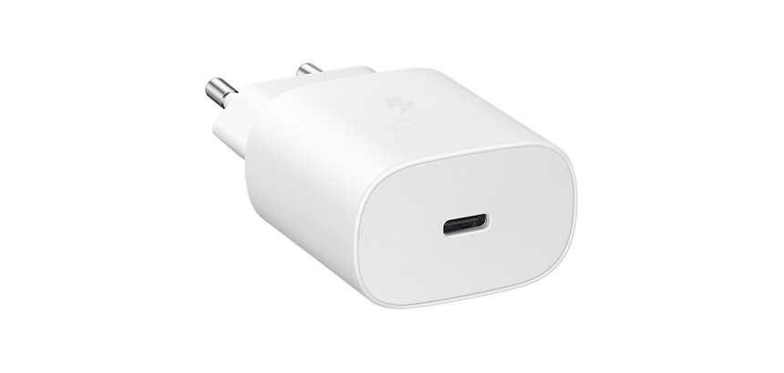 Chargeur pour téléphone mobile Samsung Chargeur secteur RAPIDE 25W port USB C Blanc