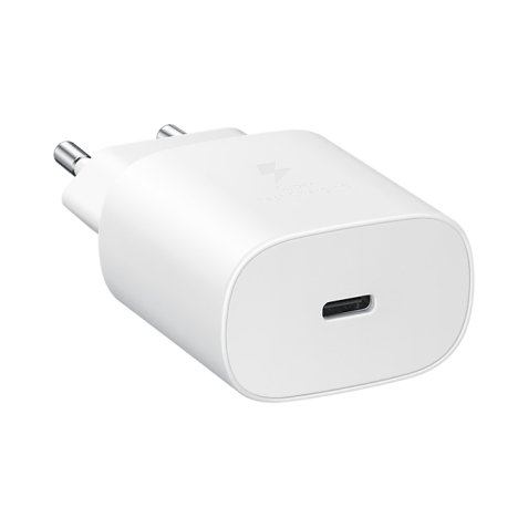 Chargeur pour téléphone mobile Samsung Chargeur secteur RAPIDE 25W port USB C Blanc
