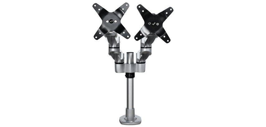 StarTech.com Support de Bureau Double Bras pour Écran - Bras pour Écran Articulé de Qualité - Écrans jusqu'à 30"(10kg) VESA - Support Écran Réglable - Rotation/Inclinaison/Pivotement - Pince/Anneau - Argenté