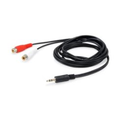 Equip 147093 audio cable 250 m 2 x RCA 3.5mm Black