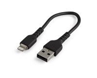 StarTech.com 15cm strapazierfähiges schwarzes USB-A auf Lightning-Kabel - Hochbelastbare, robuste Aramidfaser - USB Typ-A auf Lightningkabel - Lade-/Synchronisationskabel - Apple MFi-zertifiziert iPad/iPhone 12
