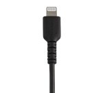 StarTech.com Cable Resistente USB-A a Lightning de 15 cm Negro - Cable de Sincronización y Carga USB Tipo A a Lightning con Fibra de Aramida Resistente - Certificado MFi de Apple - para iPad/iPhone 12