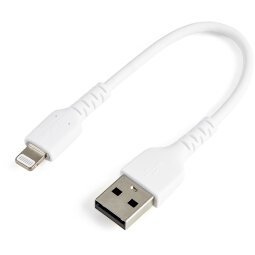 StarTech.com 15cm strapazierfähiges weißes USB-A auf Lightning-Kabel - Hochbelastbare, robuste Aramidfaser - USB Typ-A auf Lightningkabel - Lade-/Synchronisationskabel - Apple MFi-zertifiziert iPad/iPhone 12