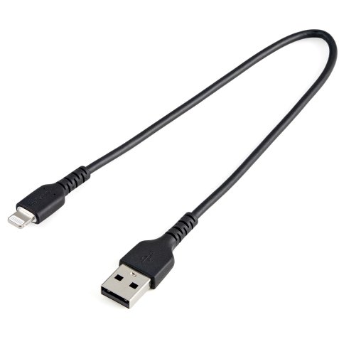 Câble USB-A vers Lightning noir 0,3 m
