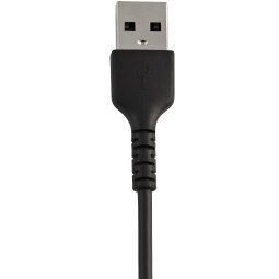StarTech.com 30cm Durable USB A to Lightning Cable - Black USB Type A to Lightning Connector Charge & Sync Power Cord - Rugged w/Aramid Fibe