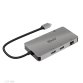 CLUB3D Type-C 8-in-1 hub with 2x HDMI, 2x USB-A, RJ45, SD/ Micro SD card slots and USB Type-C female port