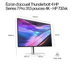 HP Series 7 Pro Écran pour station d’accueil Thunderbolt 4 31,5 pouces 4K – 732xk
