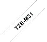 Brother TZE-M31 labelprinter-tape Zwart op zilver