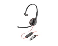 Poly Auriculares monoaurales Blackwire 3210 USB-C + Adaptador USB-C/A