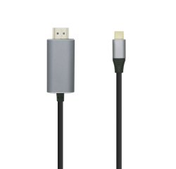 AISENS Cable conversor USB-C a HDMI 4K@60HZ, USB-C/M-HDMI/M, Negro, 1.8m