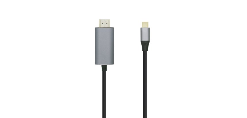 AISENS Cable conversor USB-C a HDMI 4K@60HZ, USB-C/M-HDMI/M, Negro, 1.8m