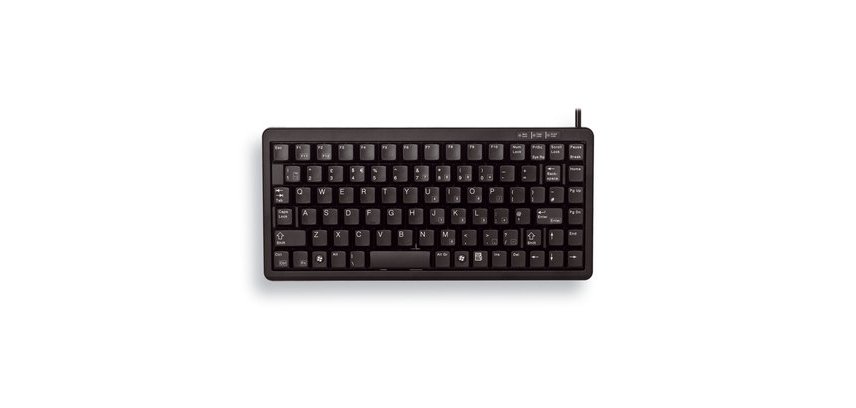 CHERRY G84-4100 COMPACT KEYBOARD Clavier filaire miniature, USB/PS2, noir, AZERTY - FR